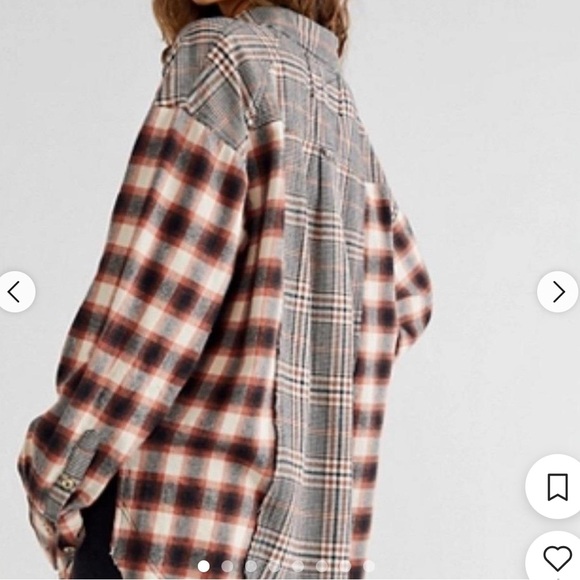 We The Free Checkered Button-Up Shirt - Red and Black size S - Picture 2 of 7